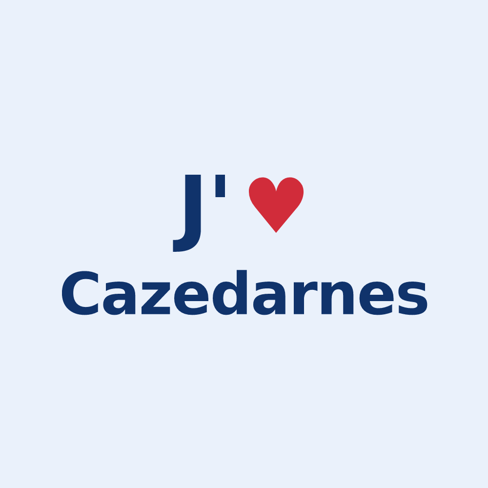 Sticker personnalisé Cazedarnes — design J'aime Cazedarnes