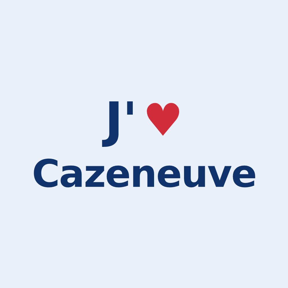 Sticker personnalisé Cazeneuve — design J'aime Cazeneuve