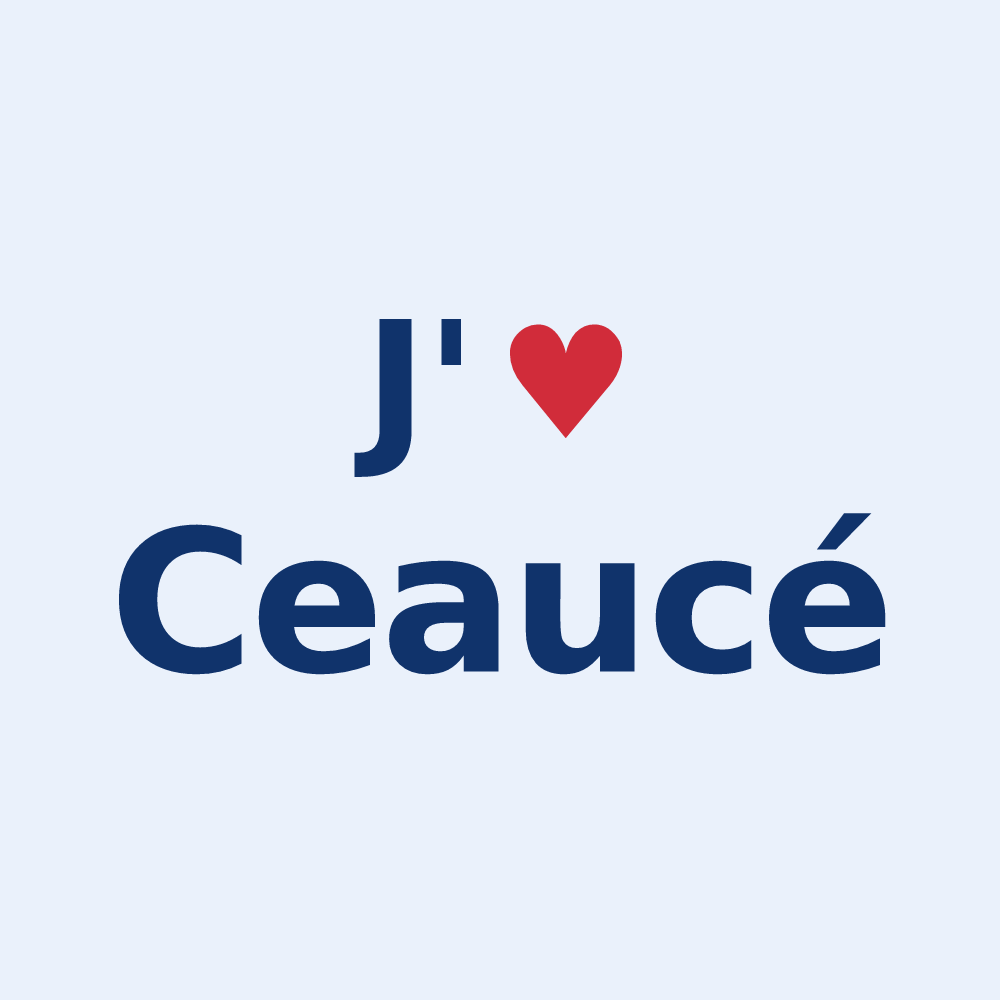 Sticker personnalisé Ceaucé — design J'aime Ceaucé