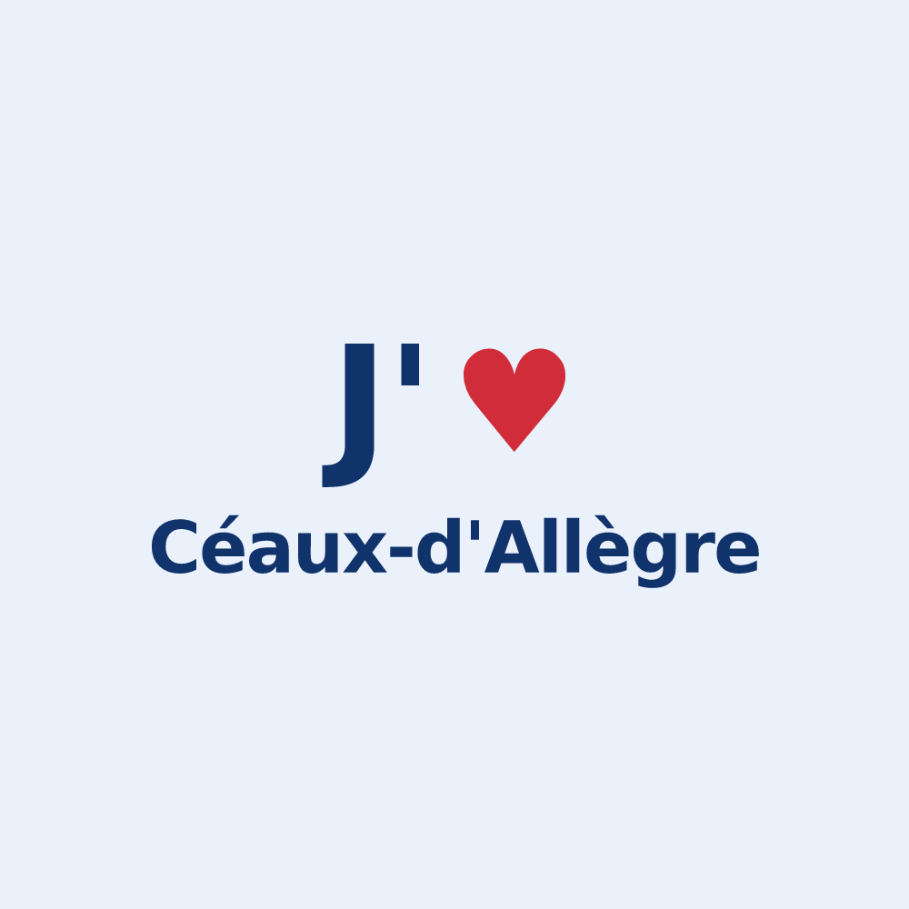 Sticker personnalisé Céaux-d'Allègre — design J'aime Céaux-d'Allègre