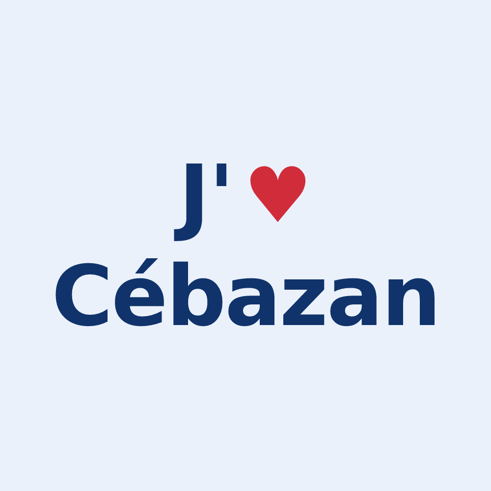 Sticker personnalisé Cébazan — design J'aime Cébazan