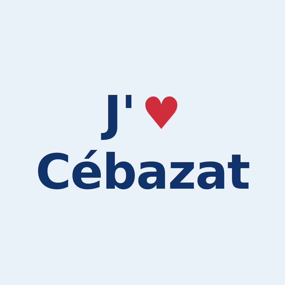 Sticker personnalisé Cébazat — design J'aime Cébazat