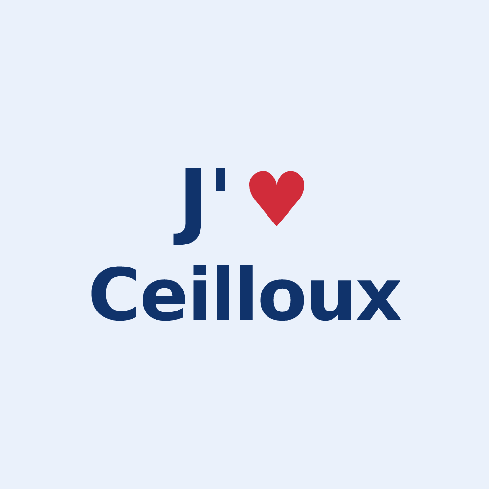 Sticker personnalisé Ceilloux — design « J'aime Ceilloux » imprimé sur le sticker