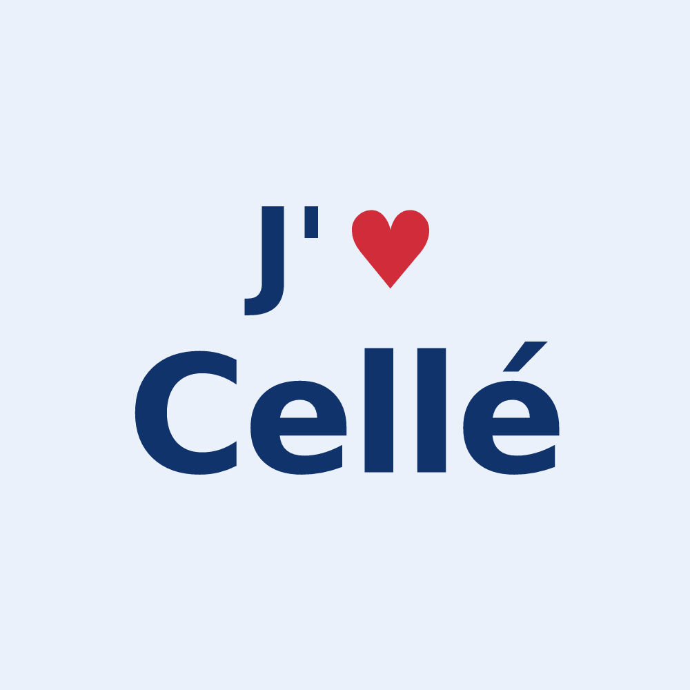 Sticker personnalisé Cellé — design J'aime Cellé
