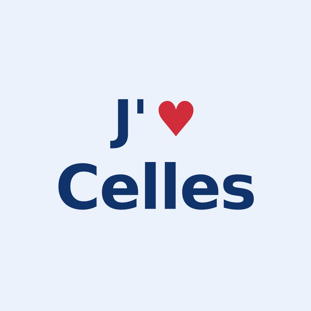 Sticker personnalisé Celles — design J'aime Celles