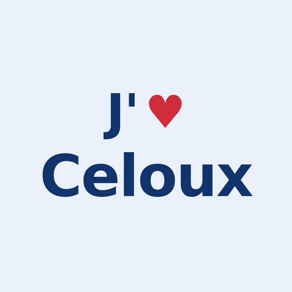 Sticker personnalisé Celoux — design J'aime Celoux