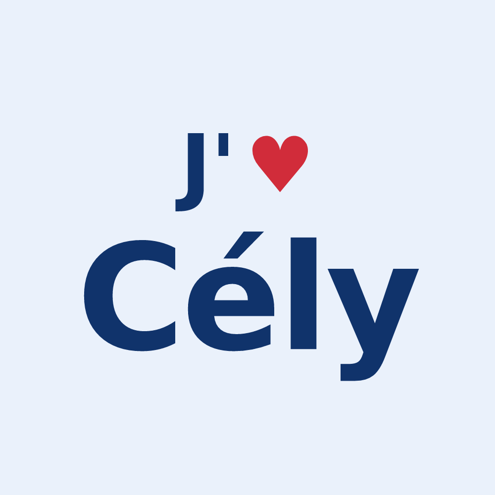 Sticker personnalisé Cély — design J'aime Cély