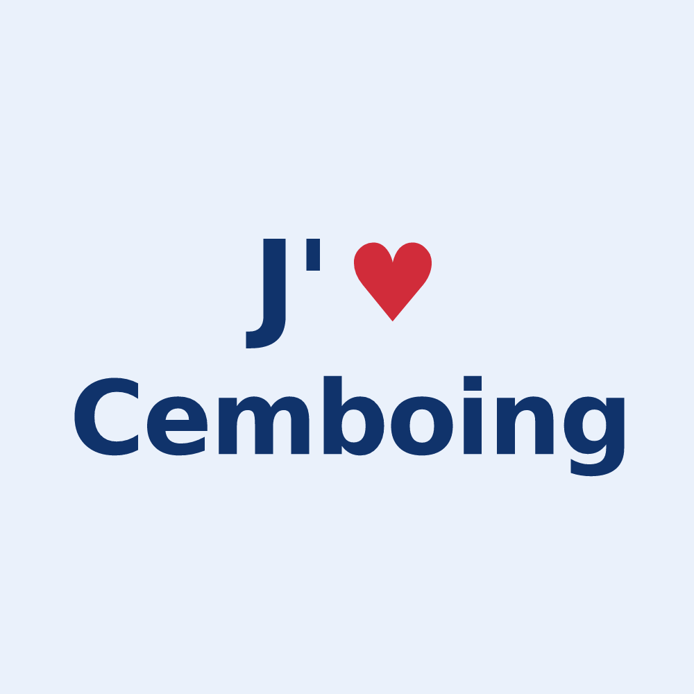 Sticker personnalisé Cemboing — design J'aime Cemboing