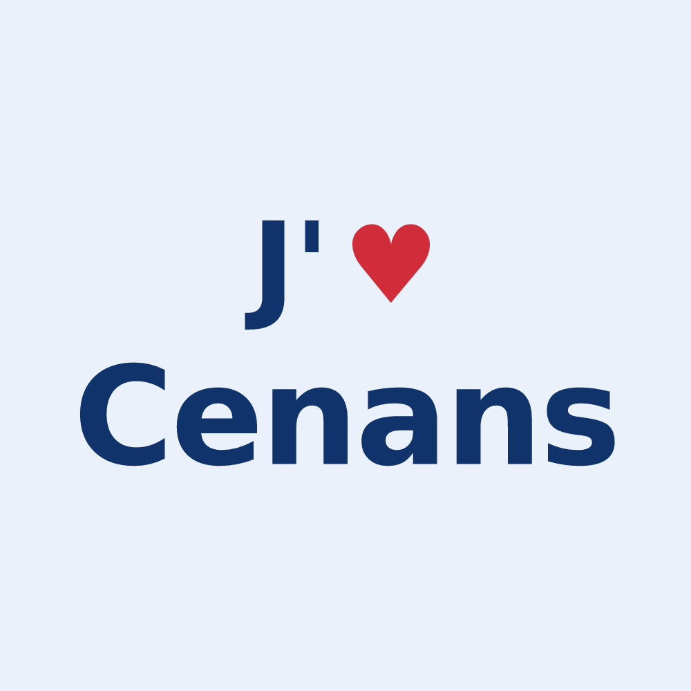 Sticker personnalisé Cenans — design J'aime Cenans