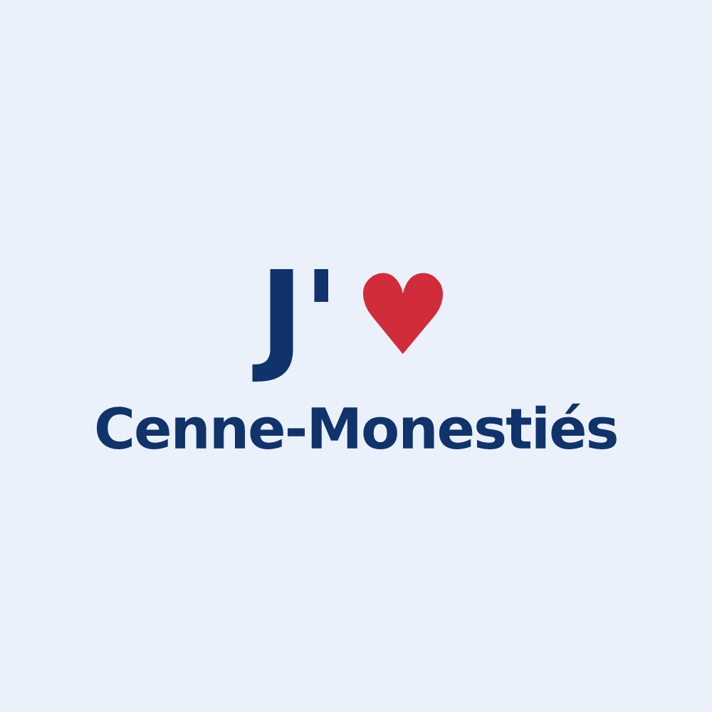 Sticker personnalisé Cenne-Monestiés — design J'aime Cenne-Monestiés