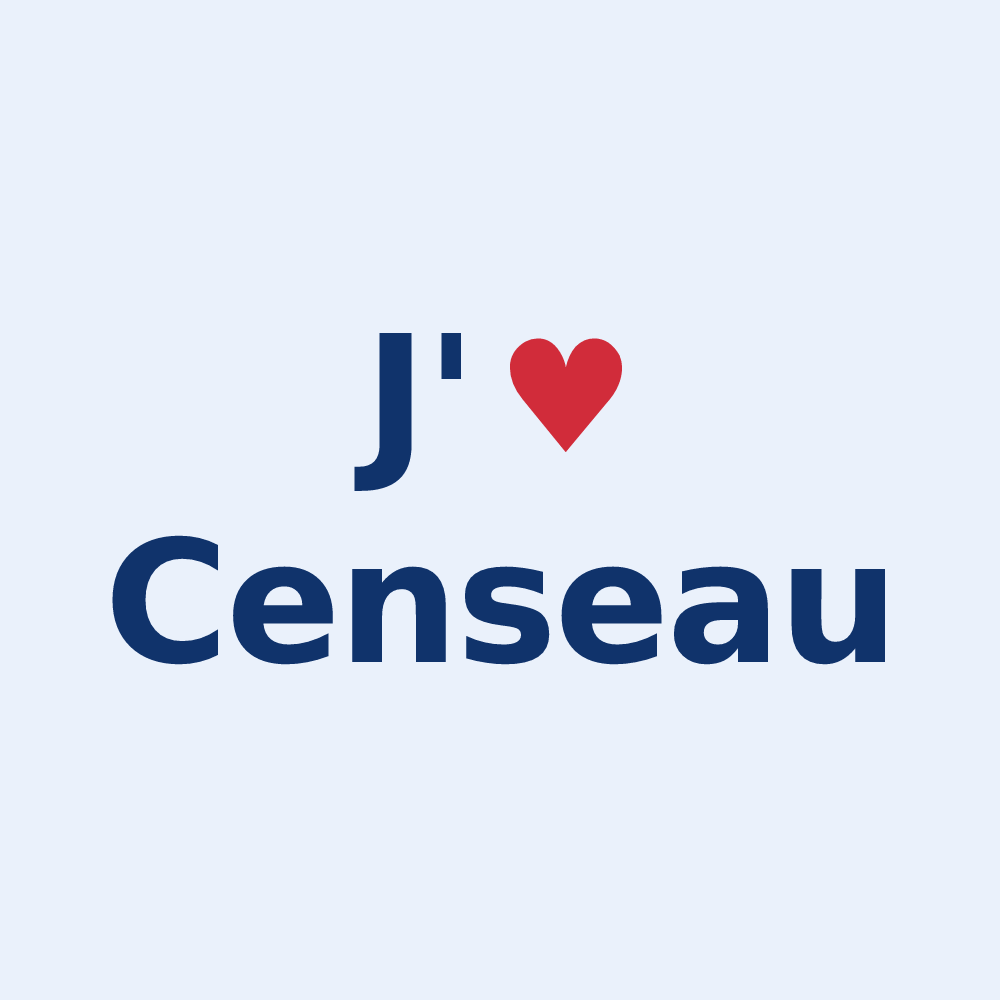 Sticker personnalisé Censeau — design J'aime Censeau