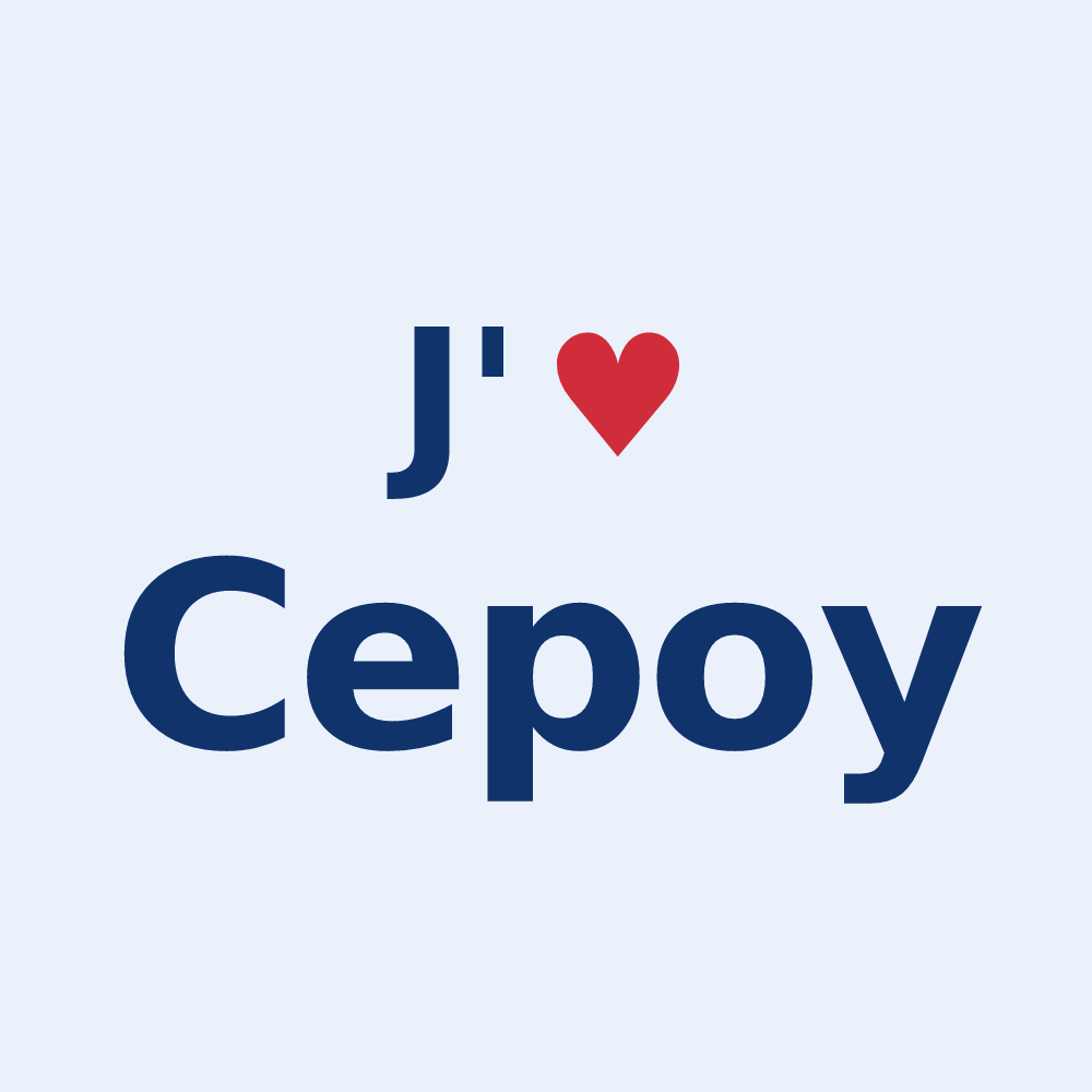 Sticker personnalisé Cepoy — design J'aime Cepoy
