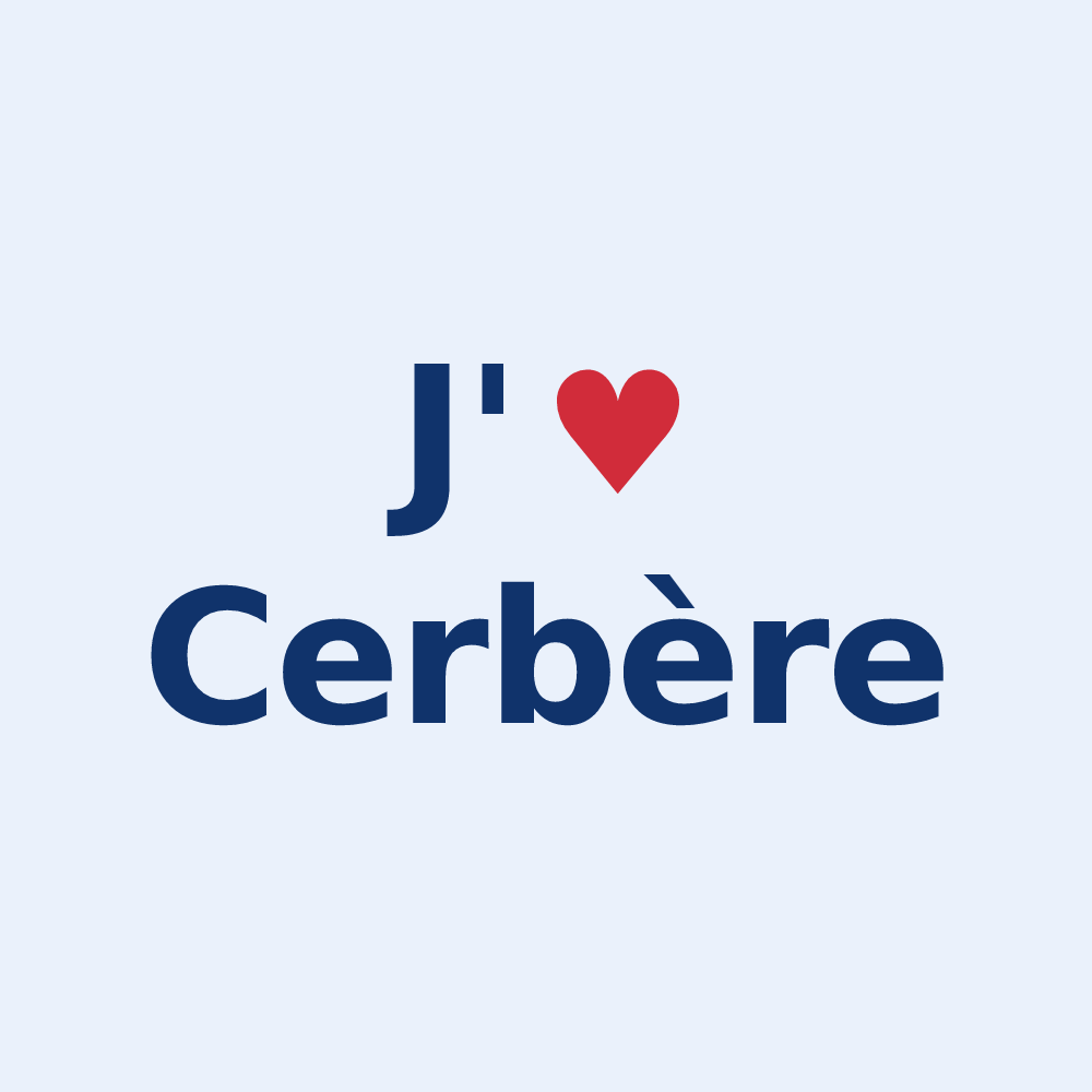 Sticker personnalisé Cerbère — design J'aime Cerbère