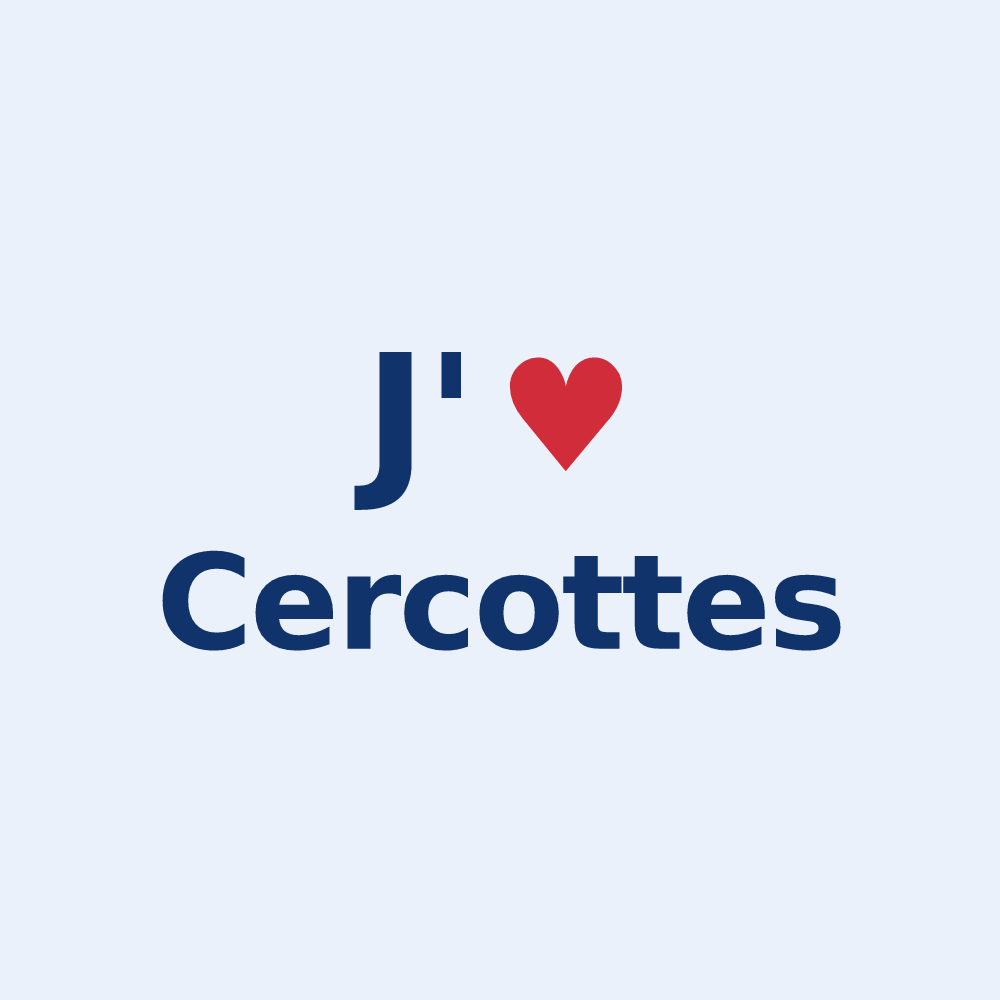 Sticker personnalisé Cercottes — design J'aime Cercottes