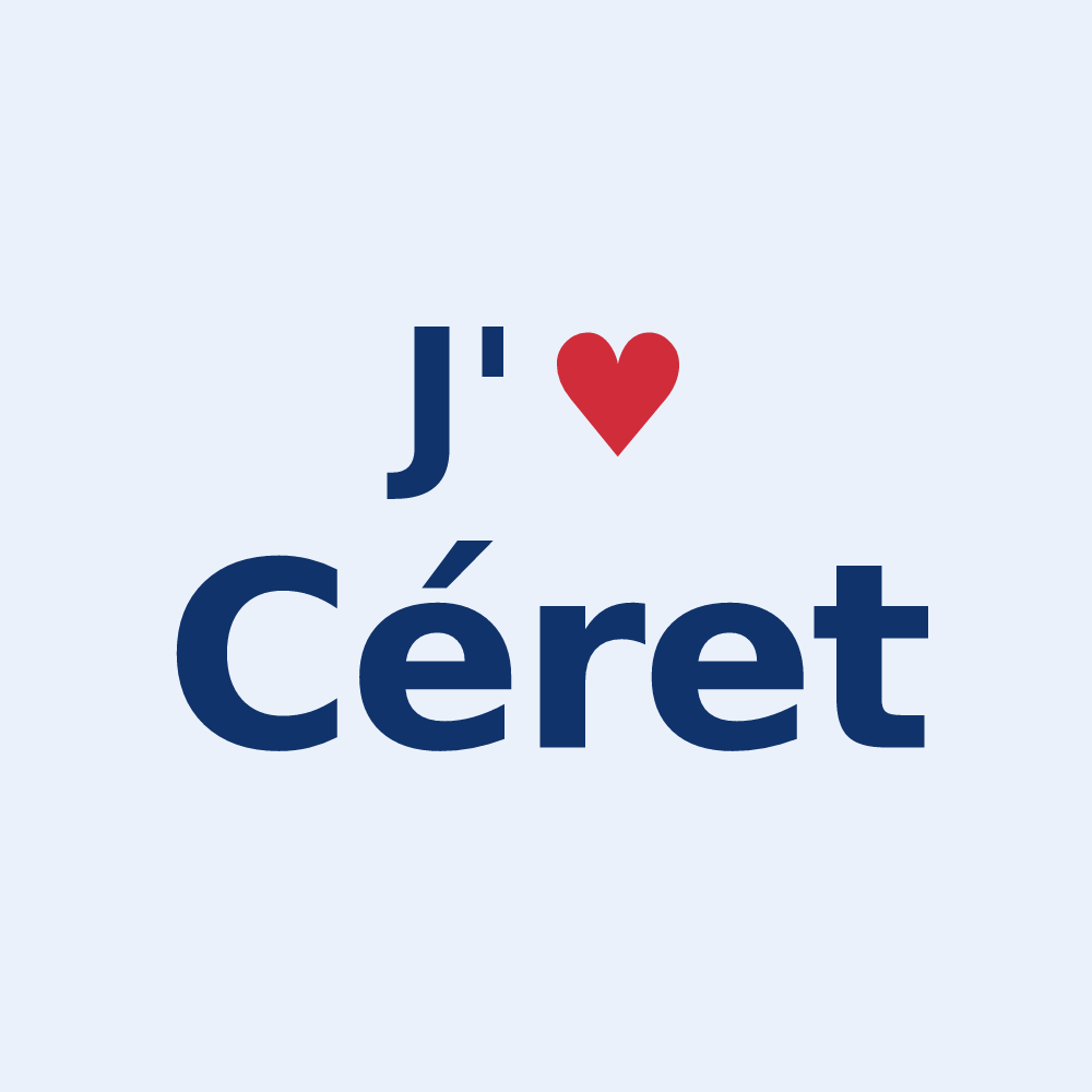 Sticker personnalisé Céret — design J'aime Céret