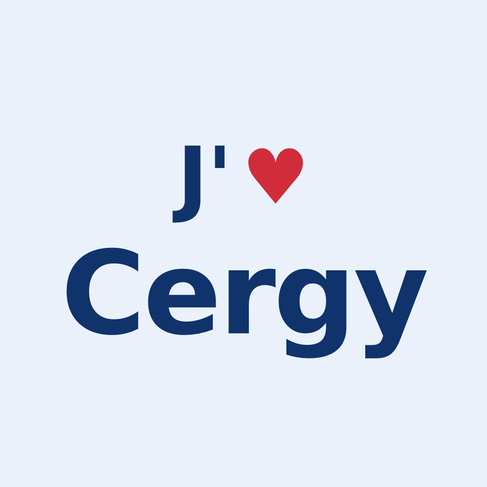Sticker personnalisé Cergy — design J'aime Cergy