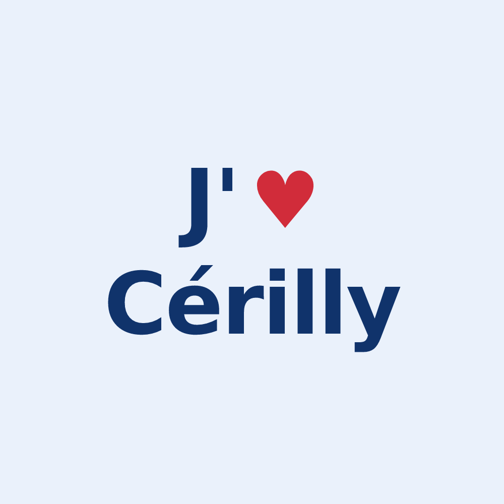 Sticker personnalisé Cérilly — design J'aime Cérilly