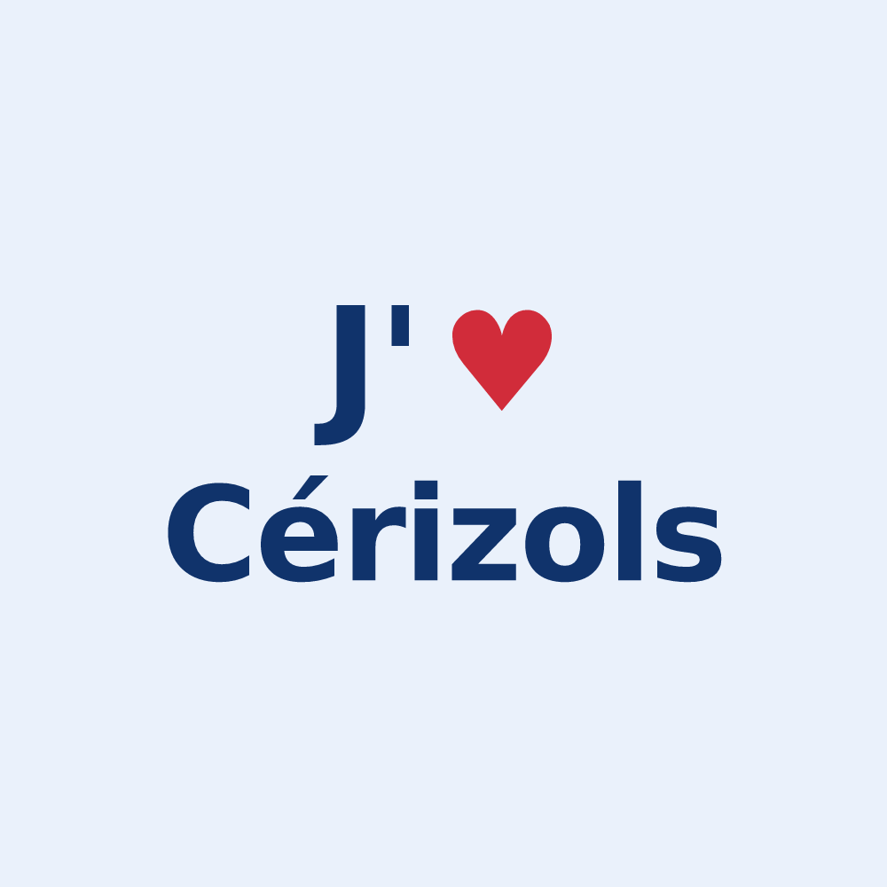 Sticker personnalisé Cérizols — design J'aime Cérizols