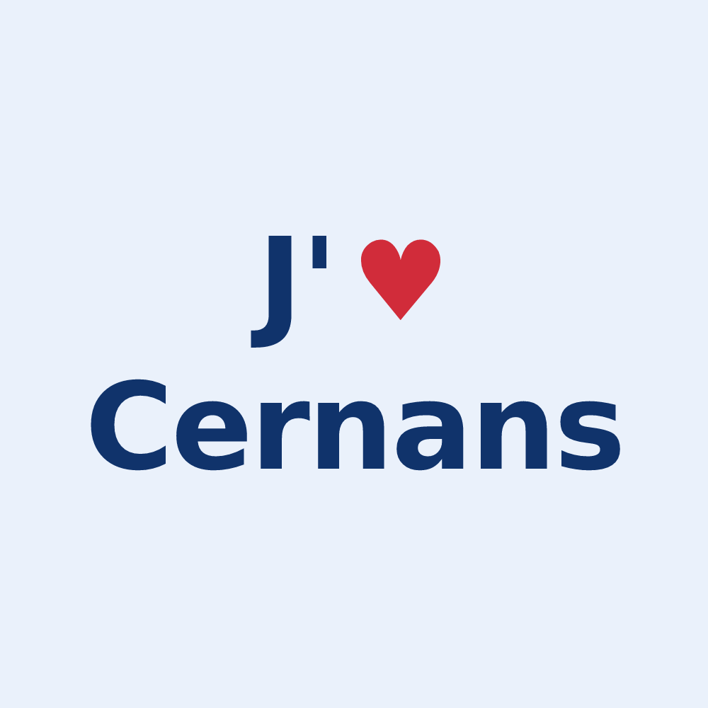 Sticker personnalisé Cernans — design J'aime Cernans