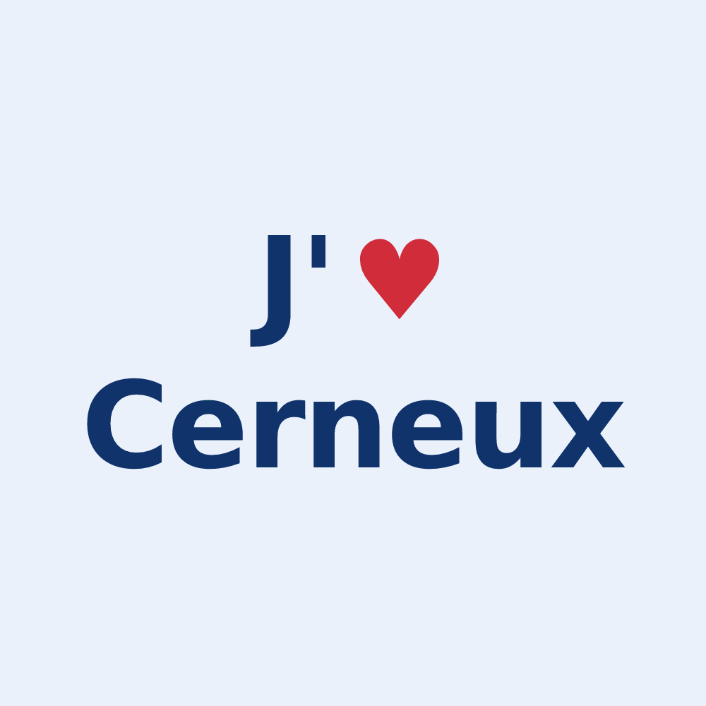 Sticker personnalisé Cerneux — design J'aime Cerneux