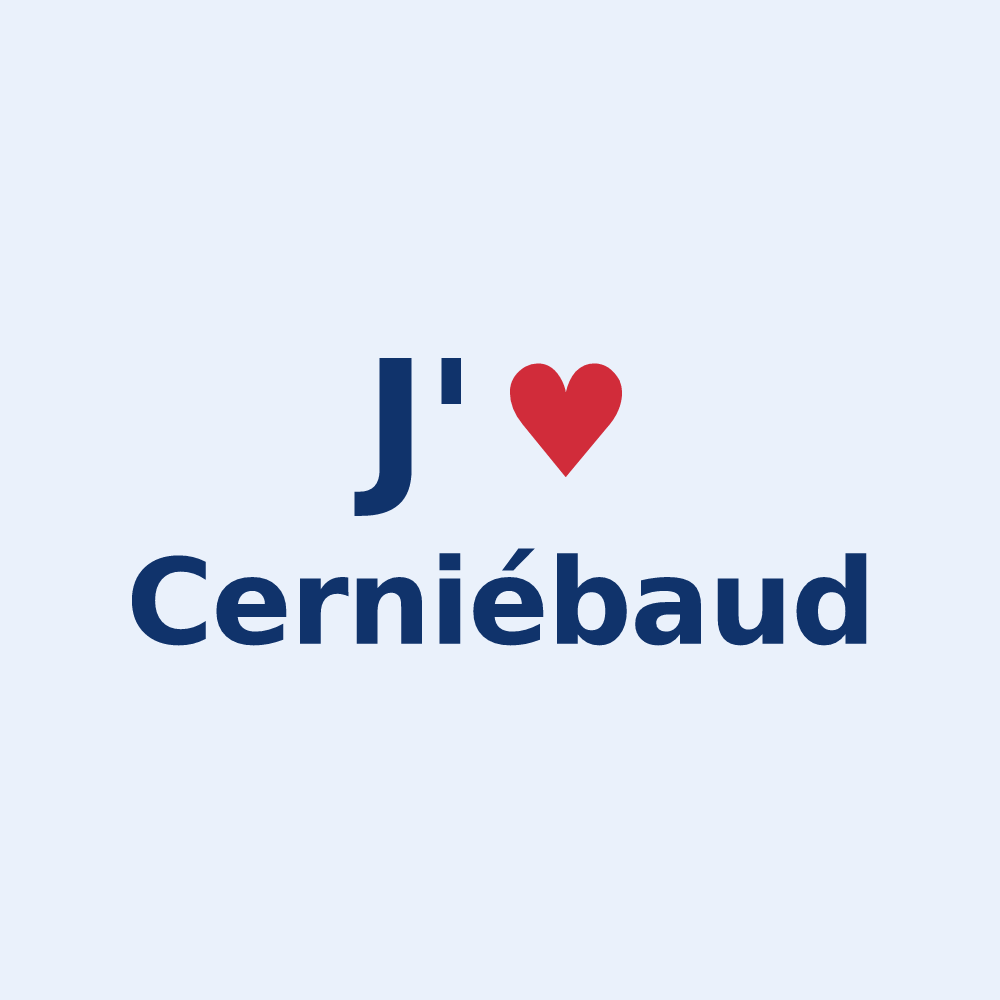 Sticker personnalisé Cerniébaud — design J'aime Cerniébaud