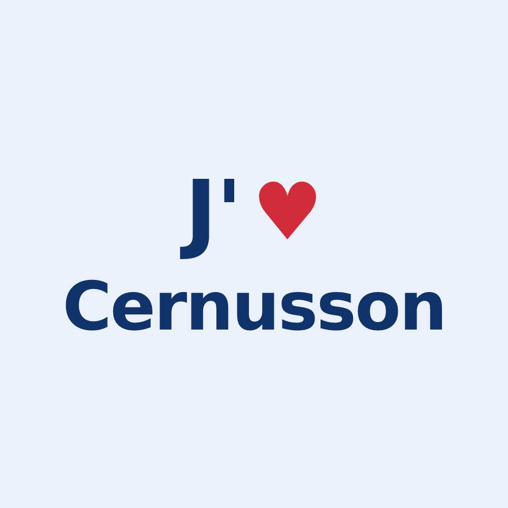 Sticker personnalisé Cernusson — design J'aime Cernusson