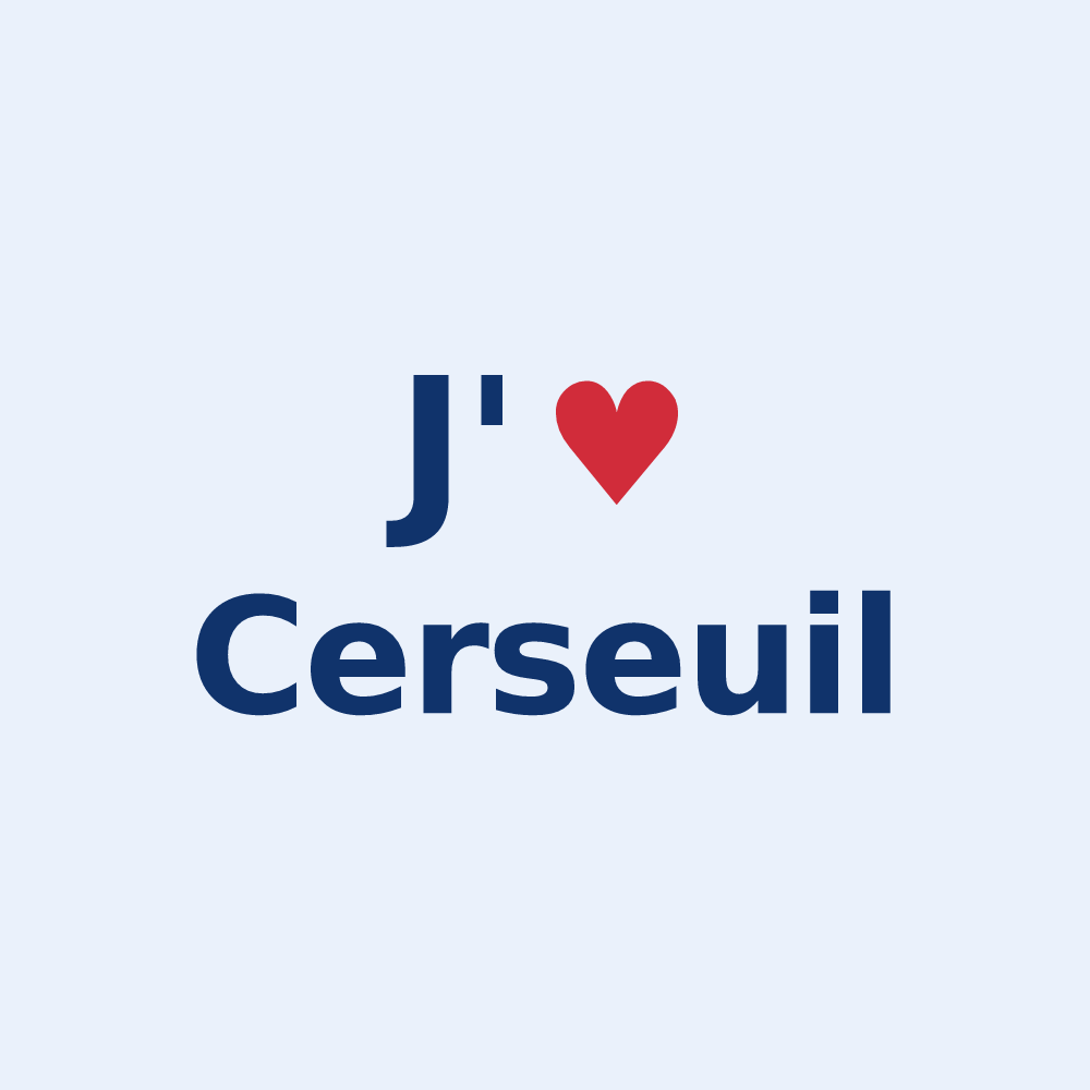 Sticker personnalisé Cerseuil — design « J'aime Cerseuil » imprimé sur le sticker
