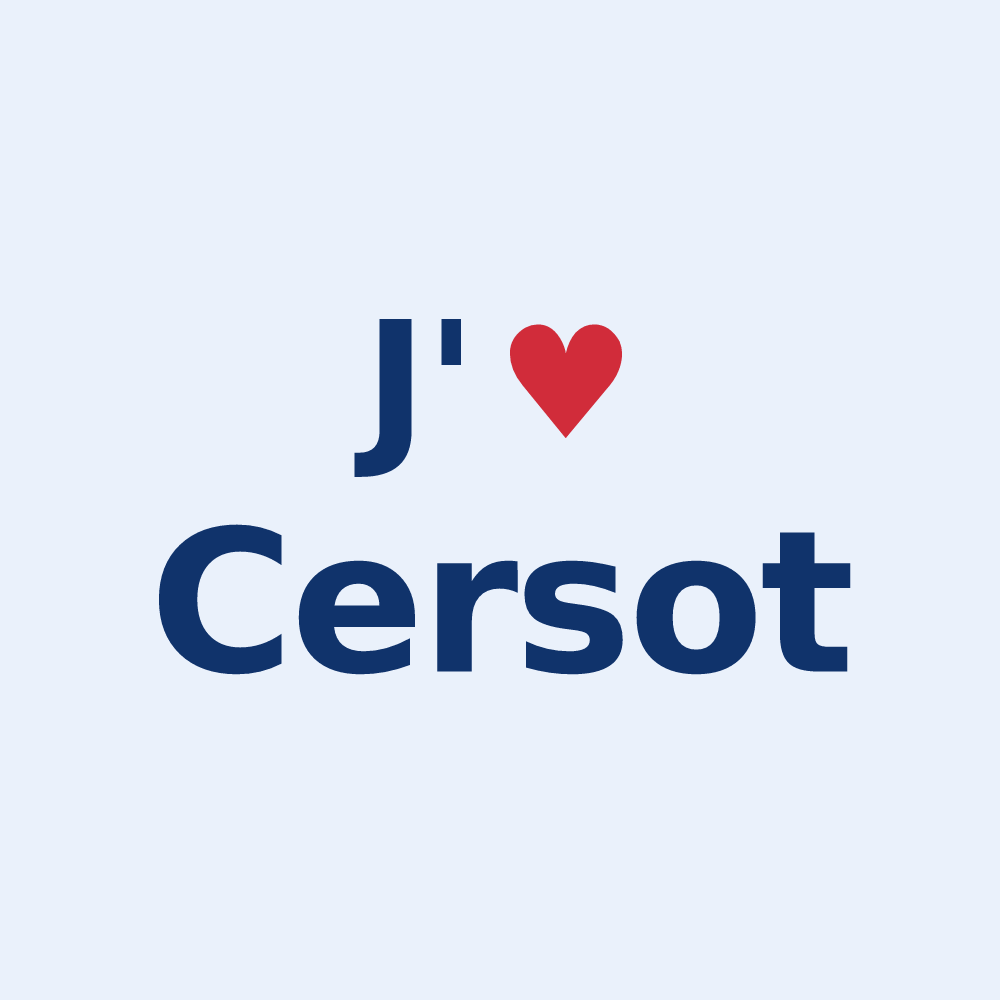 Sticker personnalisé Cersot — design J'aime Cersot