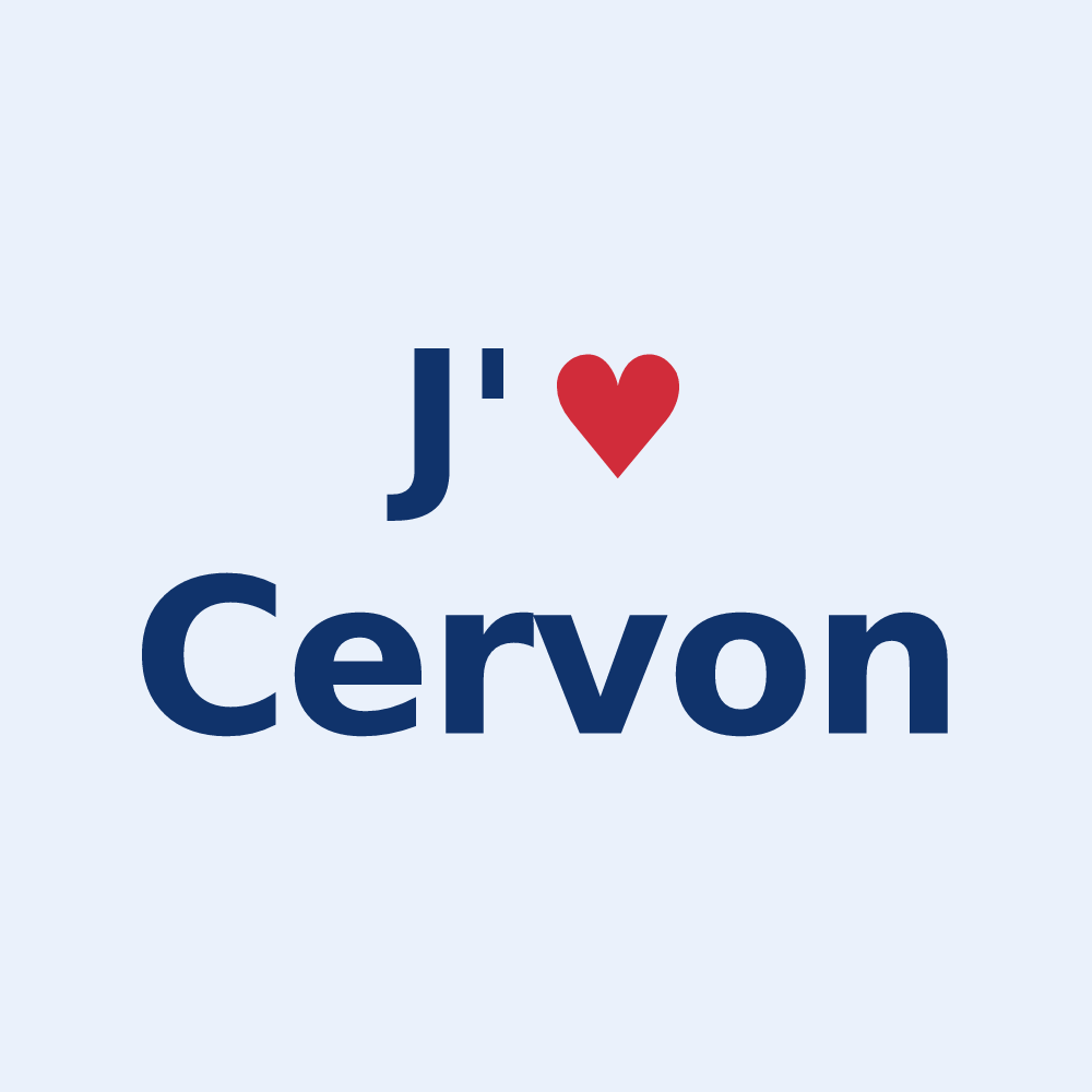 Sticker personnalisé Cervon — design J'aime Cervon