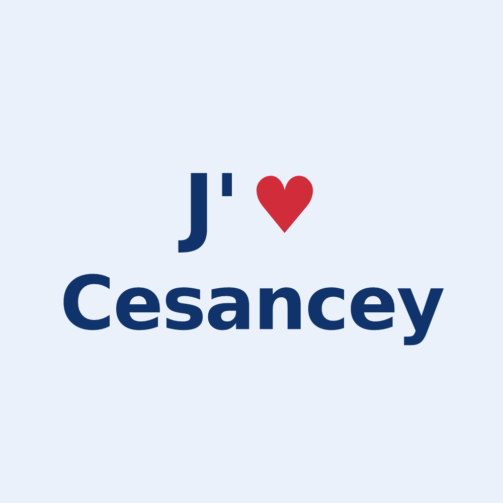 Sticker personnalisé Cesancey — design J'aime Cesancey