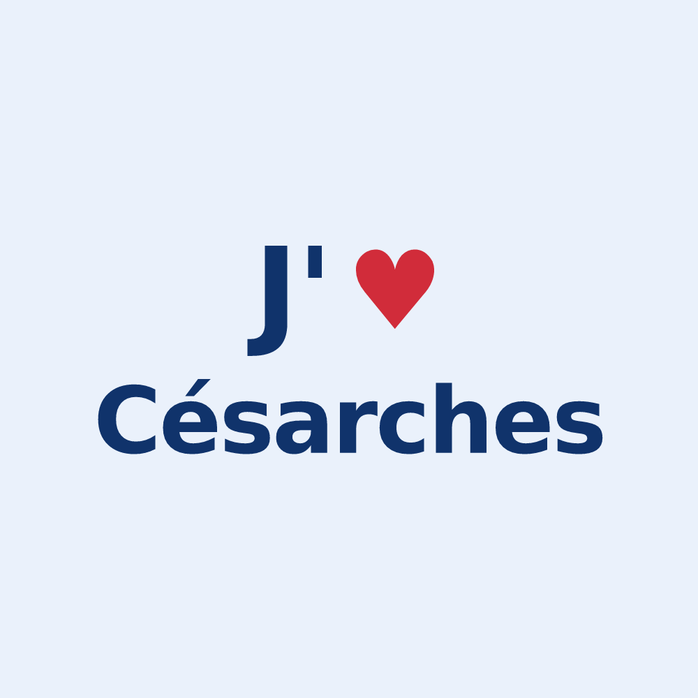 Sticker personnalisé Césarches — design J'aime Césarches