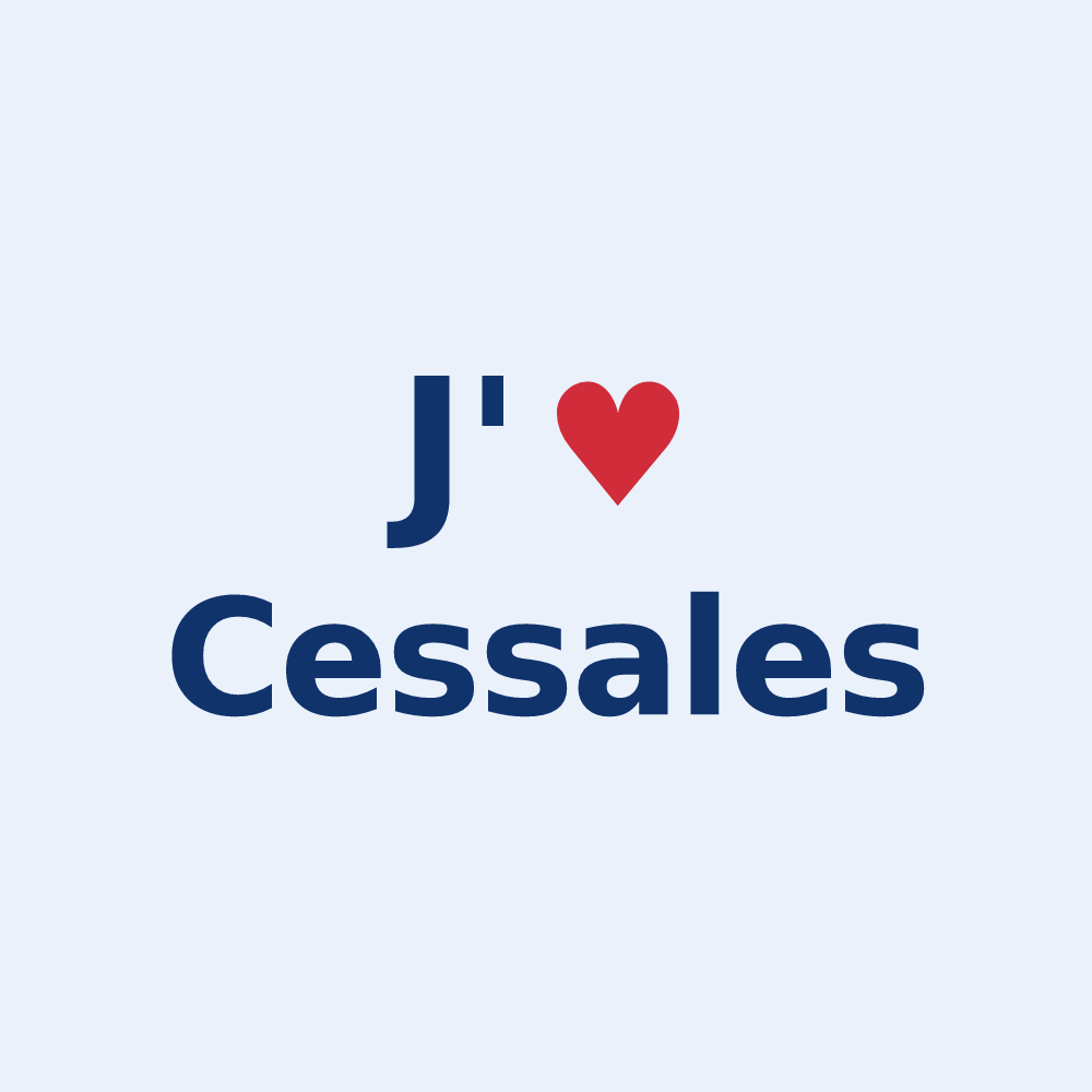 Sticker personnalisé Cessales — design J'aime Cessales