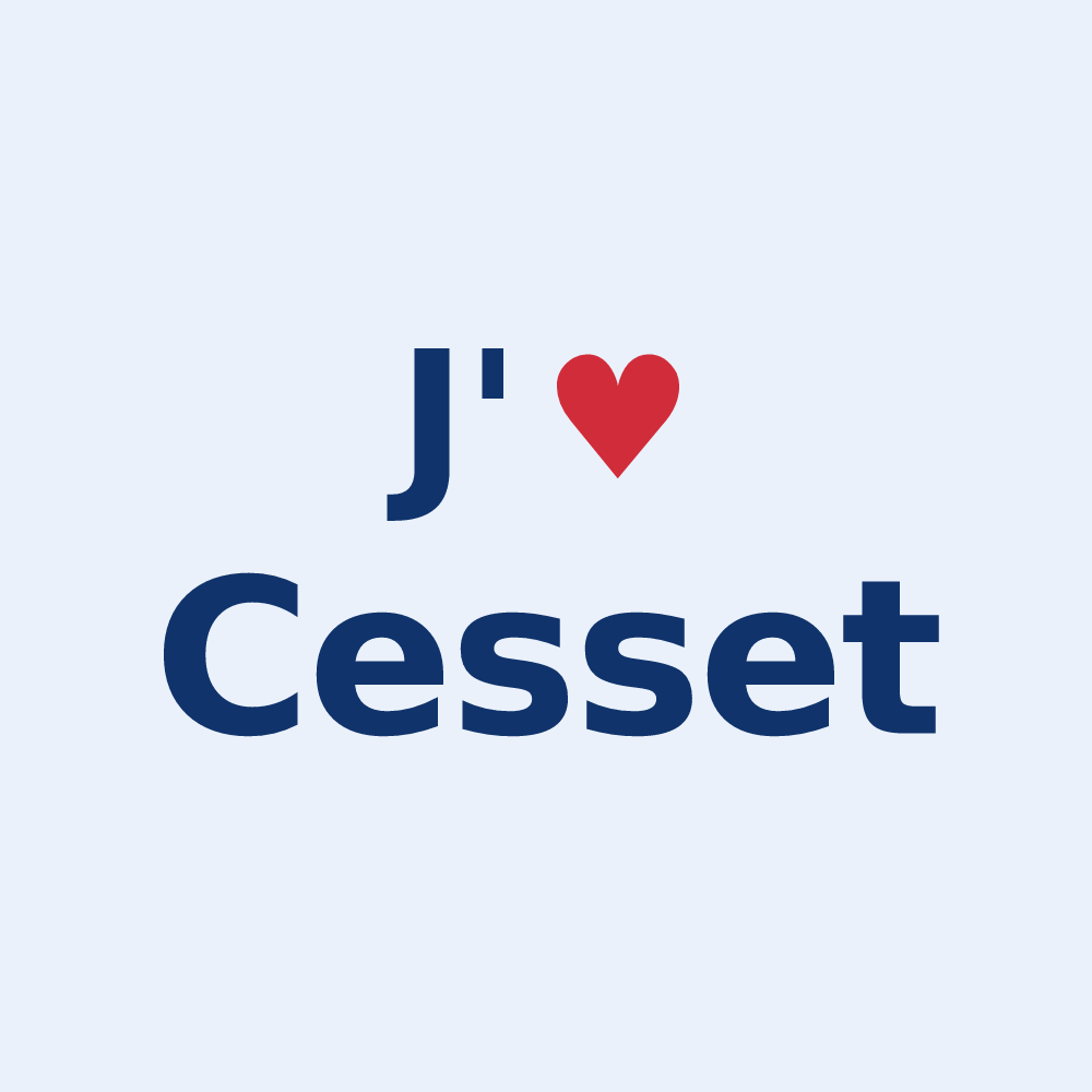 Sticker personnalisé Cesset — design J'aime Cesset