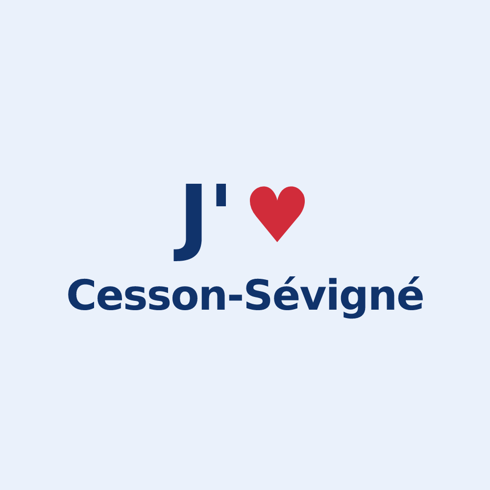 Sticker personnalisé Cesson-Sévigné — design J'aime Cesson-Sévigné