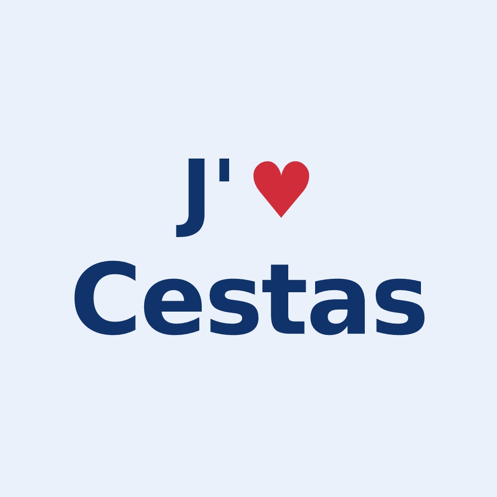 Sticker personnalisé Cestas — design J'aime Cestas