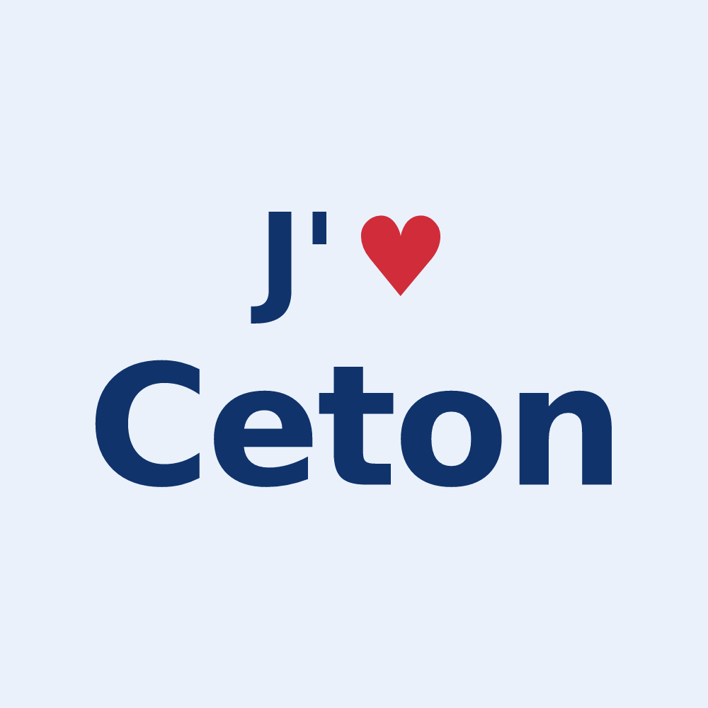 Sticker personnalisé Ceton — design « J'aime Ceton » imprimé sur le sticker