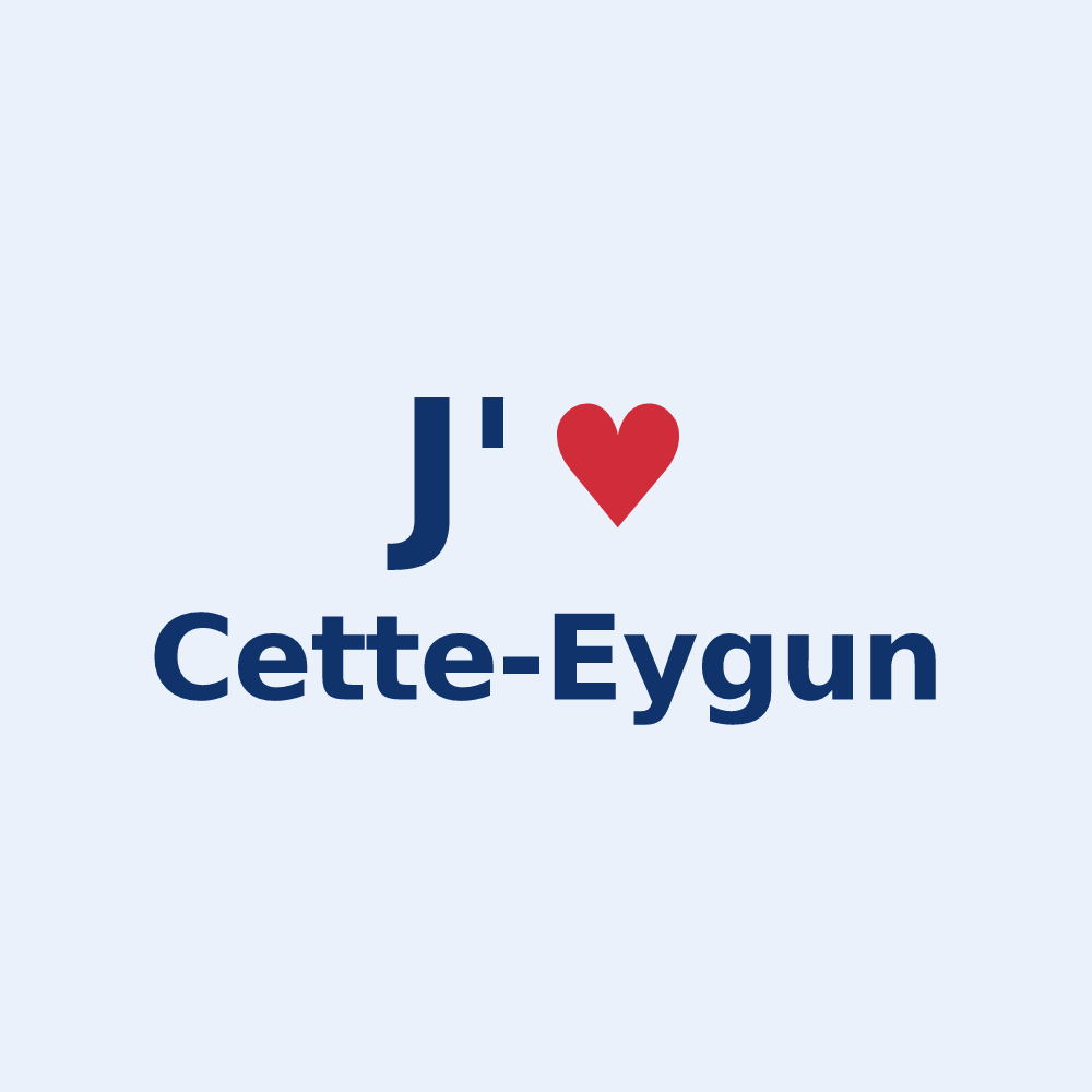 Sticker personnalisé Cette-Eygun — design J'aime Cette-Eygun