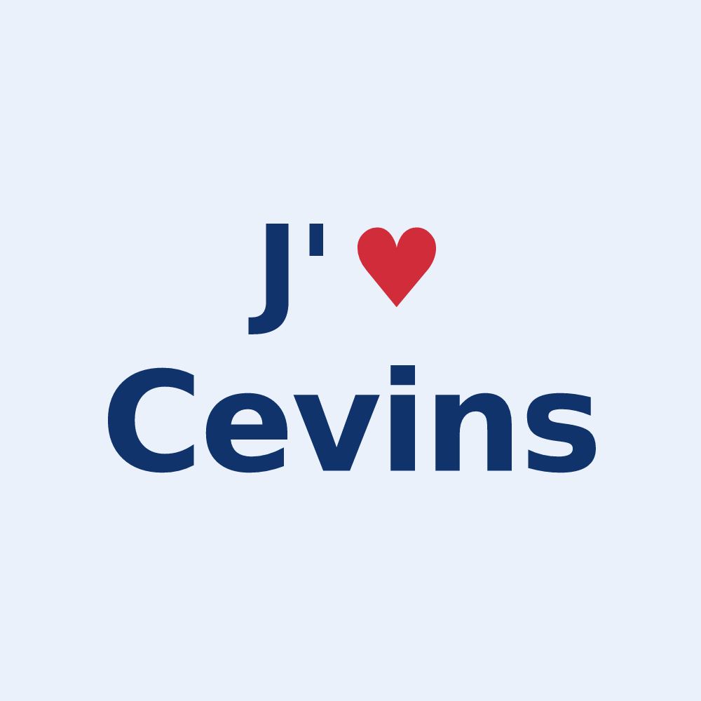 Sticker personnalisé Cevins — design J'aime Cevins