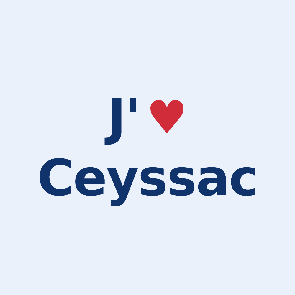 Sticker personnalisé Ceyssac — design J'aime Ceyssac