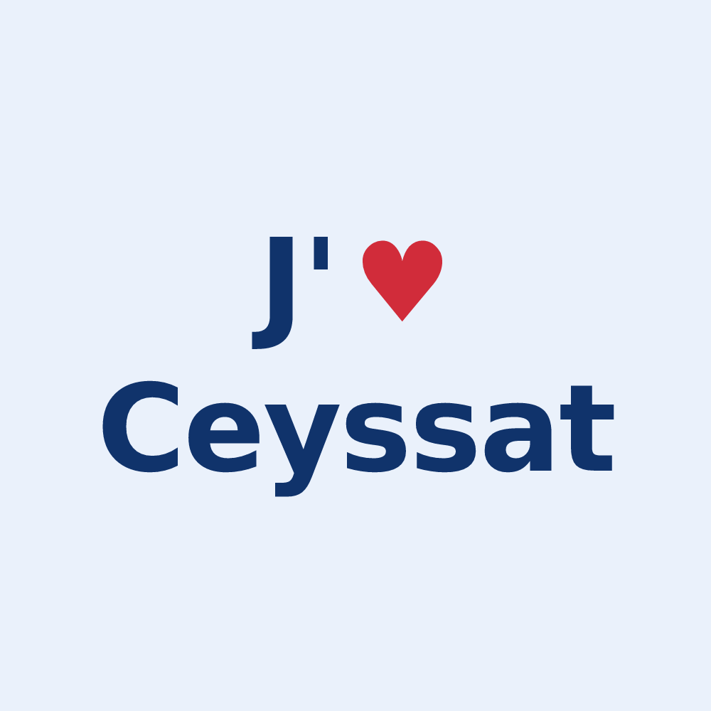 Sticker personnalisé Ceyssat — design J'aime Ceyssat