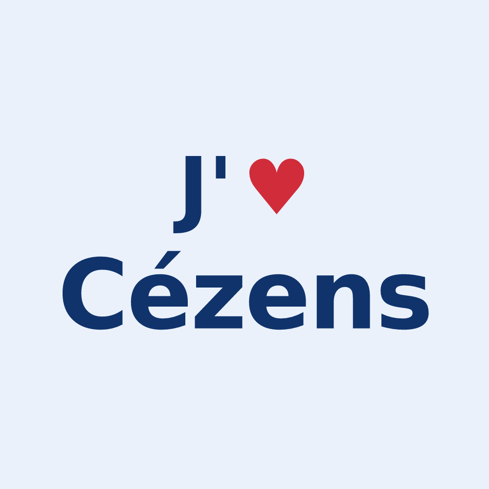 Sticker personnalisé Cézens — design J'aime Cézens