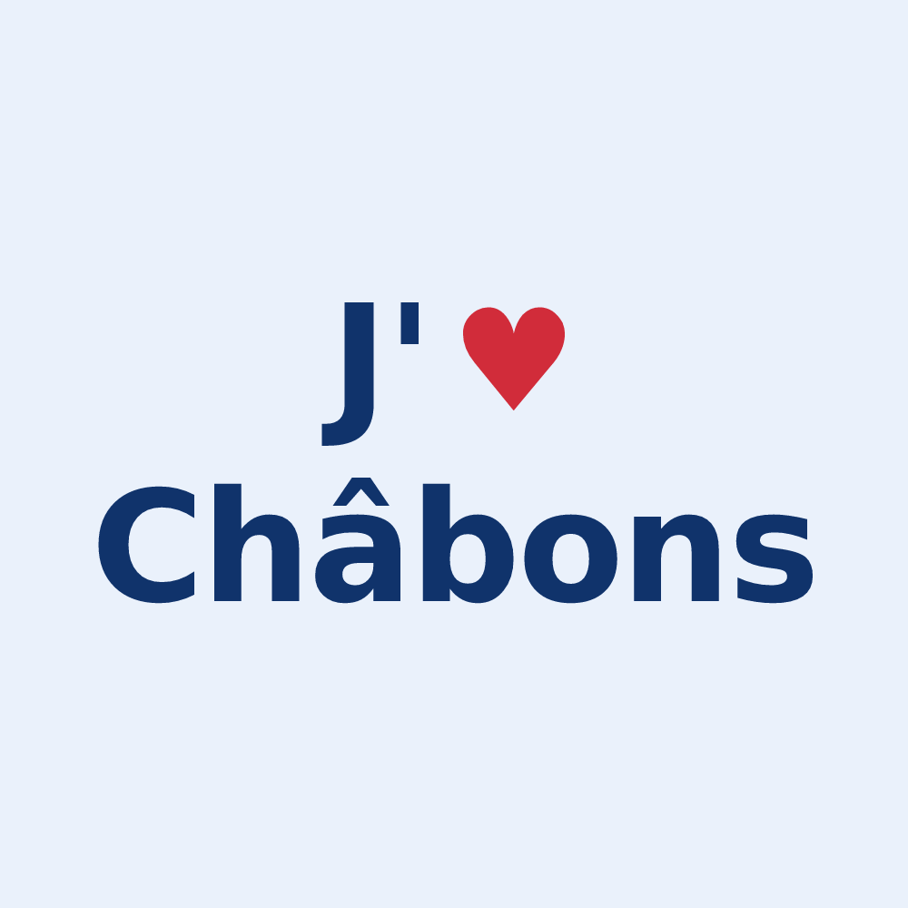 Sticker personnalisé Châbons — design J'aime Châbons