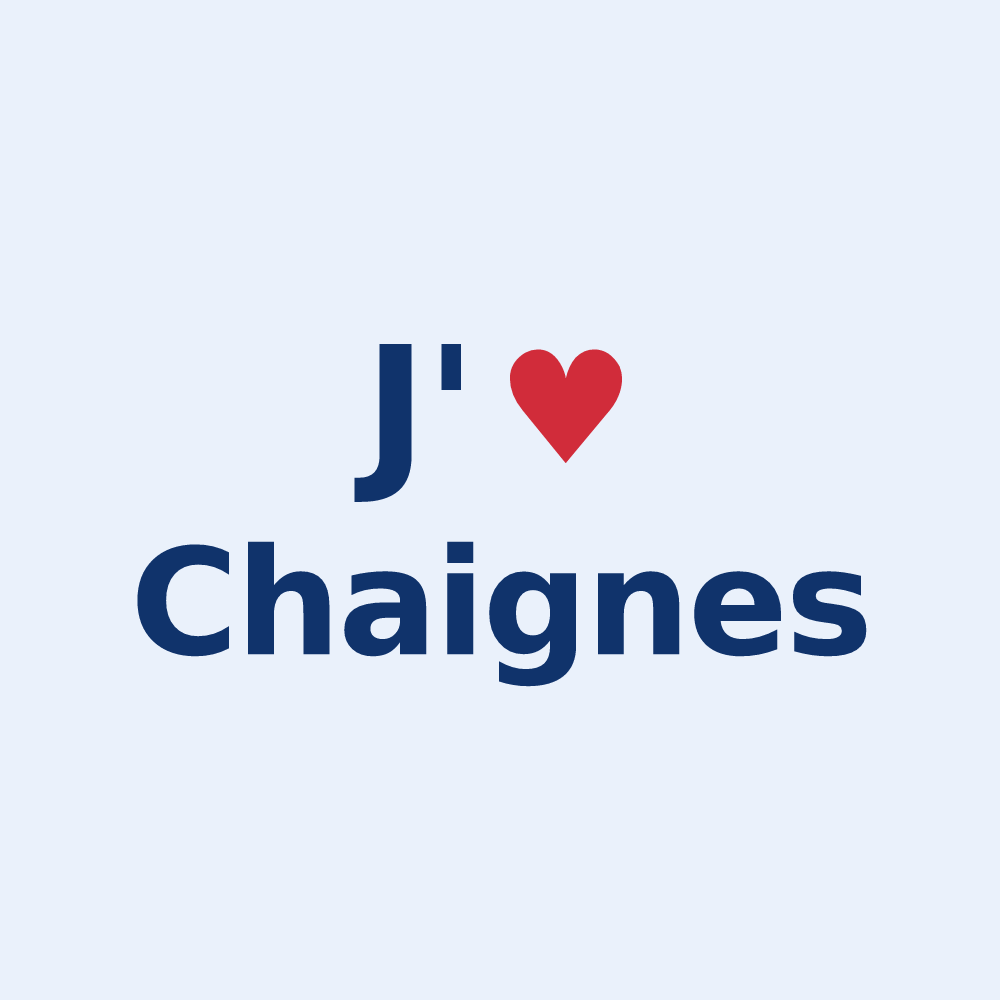 Sticker personnalisé Chaignes — design J'aime Chaignes