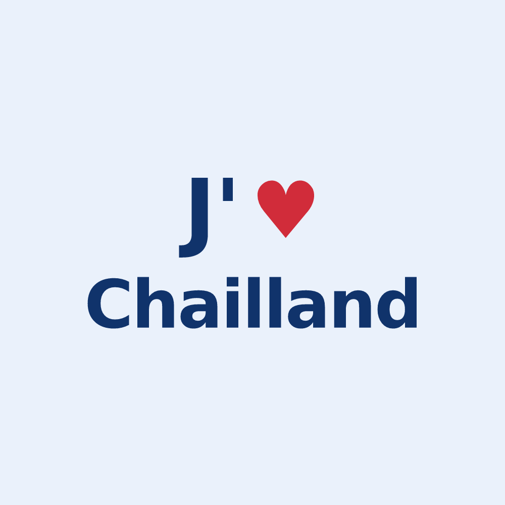 Sticker personnalisé Chailland — design J'aime Chailland
