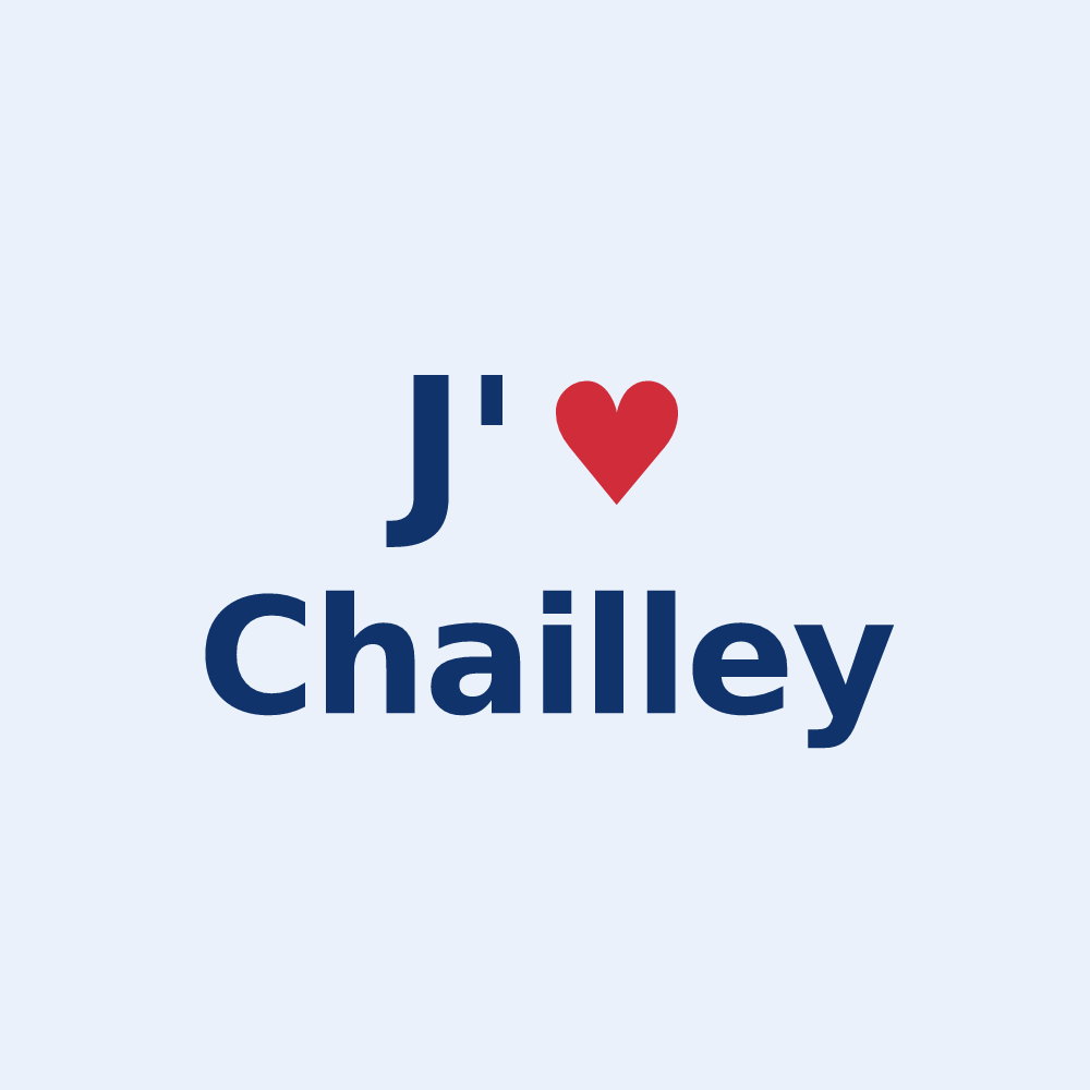 Sticker personnalisé Chailley — design J'aime Chailley