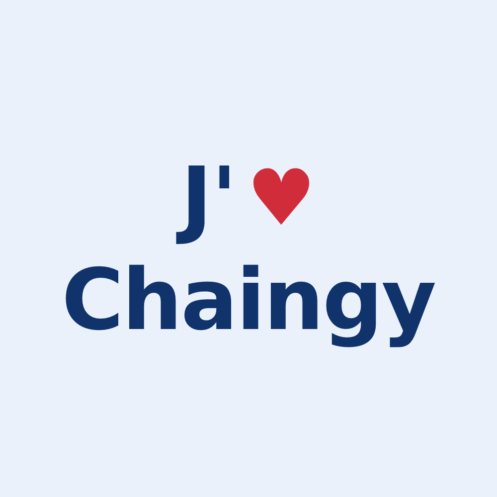 Sticker personnalisé Chaingy — design J'aime Chaingy