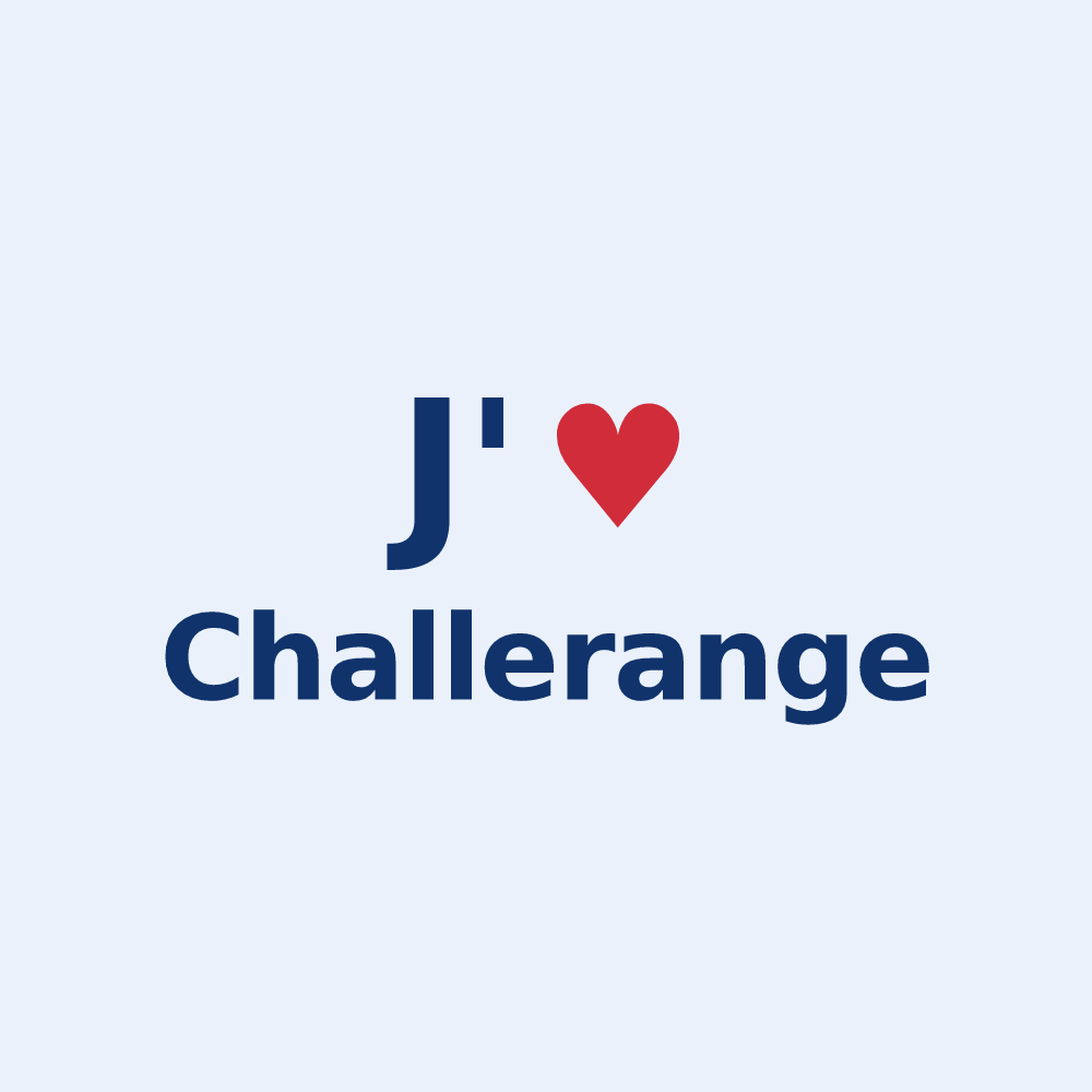 Sticker personnalisé Challerange — design « J'aime Challerange » imprimé sur le sticker