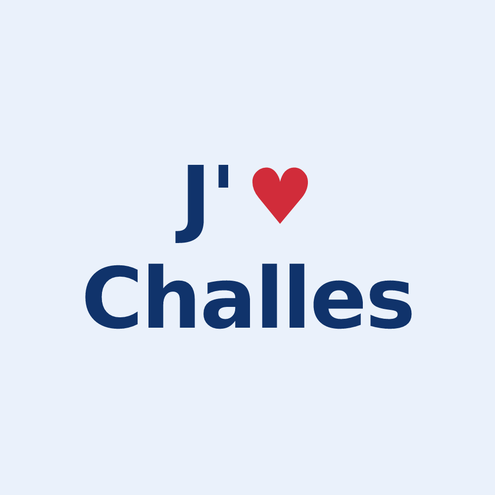Sticker personnalisé Challes — design J'aime Challes