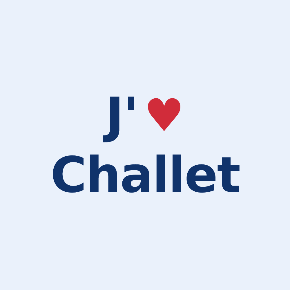Sticker personnalisé Challet — design « J'aime Challet » imprimé sur le sticker
