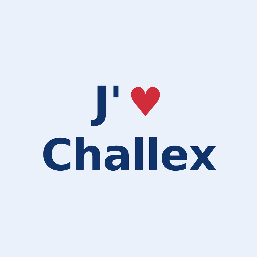 Sticker personnalisé Challex — design J'aime Challex